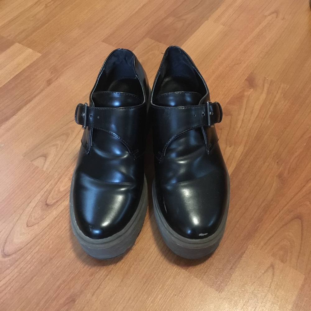 black platform boots
